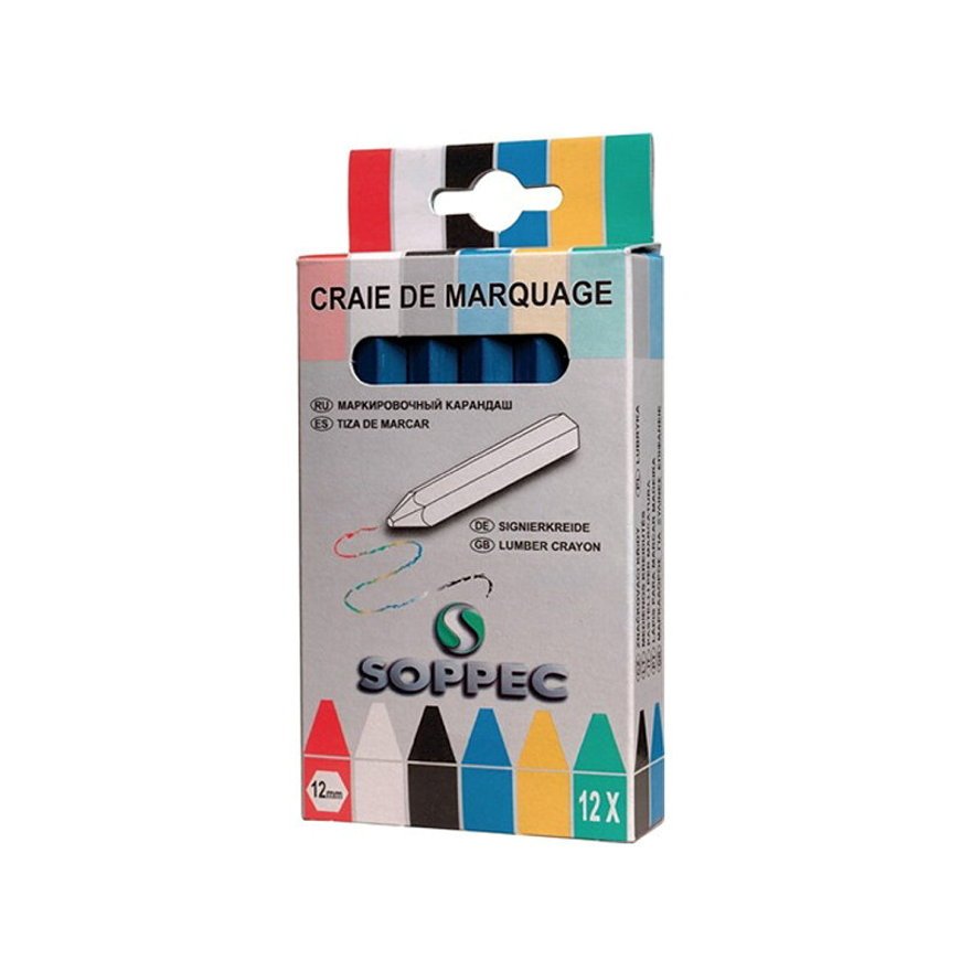 Markeerkrijt, doos à 12 stuks Blauw Markeerkrijt, doos à 12 stuks Blauw