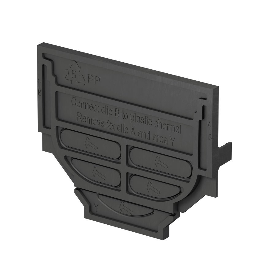 ACO universeel eindstuk voor ACO Hexaline 2.0 en ACO Euroline, kunststof, h = 79 - 97 ACO universeel eindstuk voor ACO Hexaline 2.0 en ACO Euroline, kunststof, h = 79 - 97