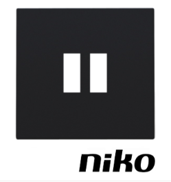 Niko Afwerkingsset voor dubbele USB-A-lader, zwart. Niko Afwerkingsset voor dubbele USB-A-lader, zwart.