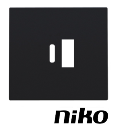 Niko Aanpaskader met klapdeksel voor 45x45mm-functies in in spuitwaterdichte montagedozen, zwart. Niko Aanpaskader met klapdeksel voor 45x45mm-functies in in spuitwaterdichte montagedozen, zwart.