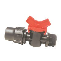 Palaplast koppeling met afsluiter, 2x klem 16 mm x 3/4" buitendraad Palaplast koppeling met afsluiter, 2x klem 16 mm x 3/4" buitendraad