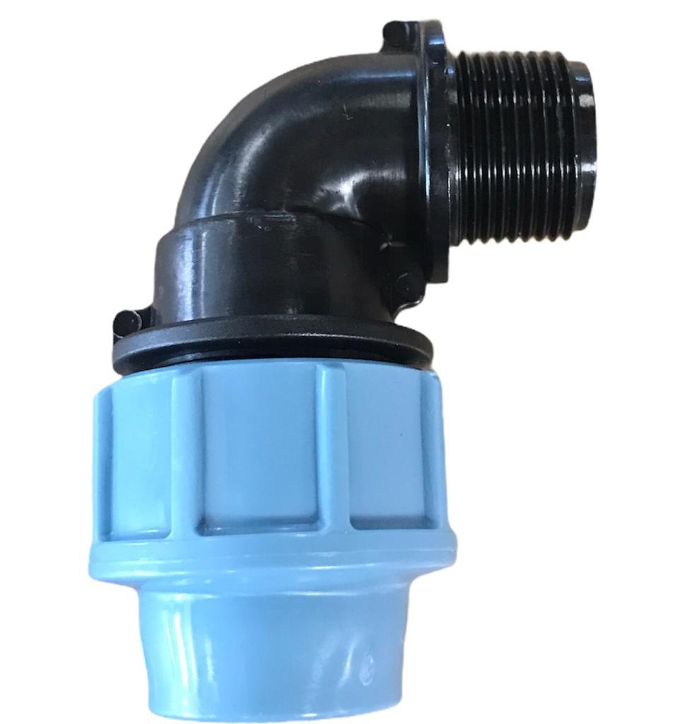 Unidelta draadknie 90°, Kiwa, 16 bar, klem x buitendraad 32 mm x 1¼" Unidelta draadknie 90°, Kiwa, 16 bar, klem x buitendraad 32 mm x 1¼"