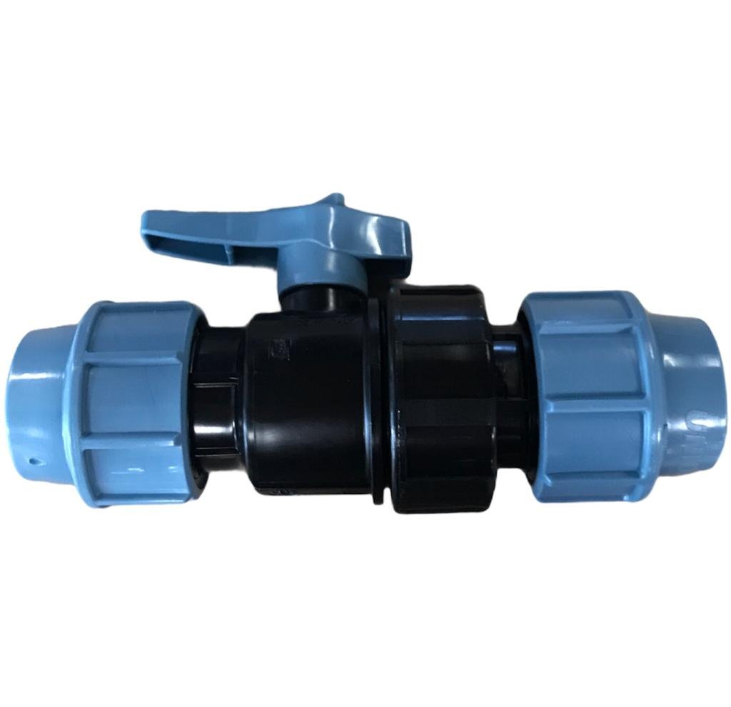 Unidelta pp kogelkraan, Kiwa, 16 bar, 2x klem 63 mm Unidelta pp kogelkraan, Kiwa, 16 bar, 2x klem 63 mm