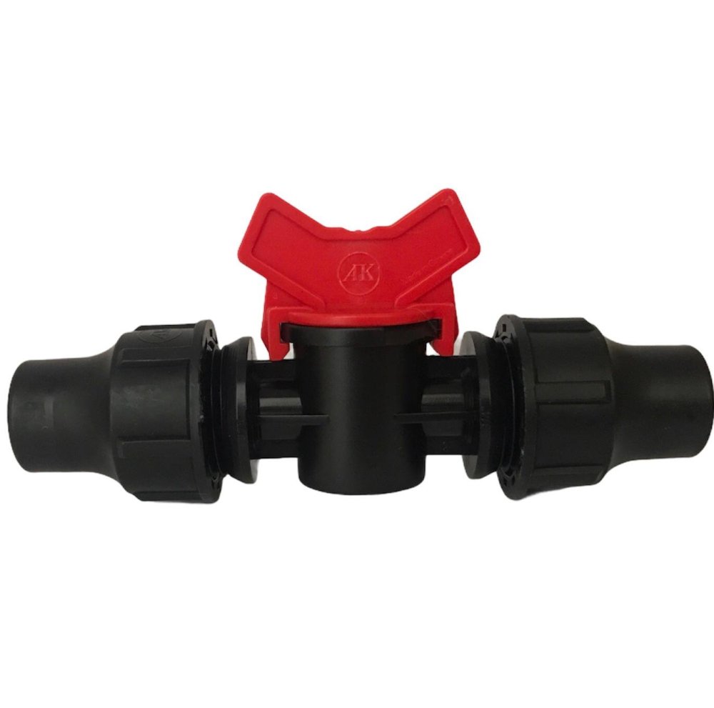 Palaplast koppeling met afsluiter, 2x klem Palaplast koppeling met afsluiter, 2x klem