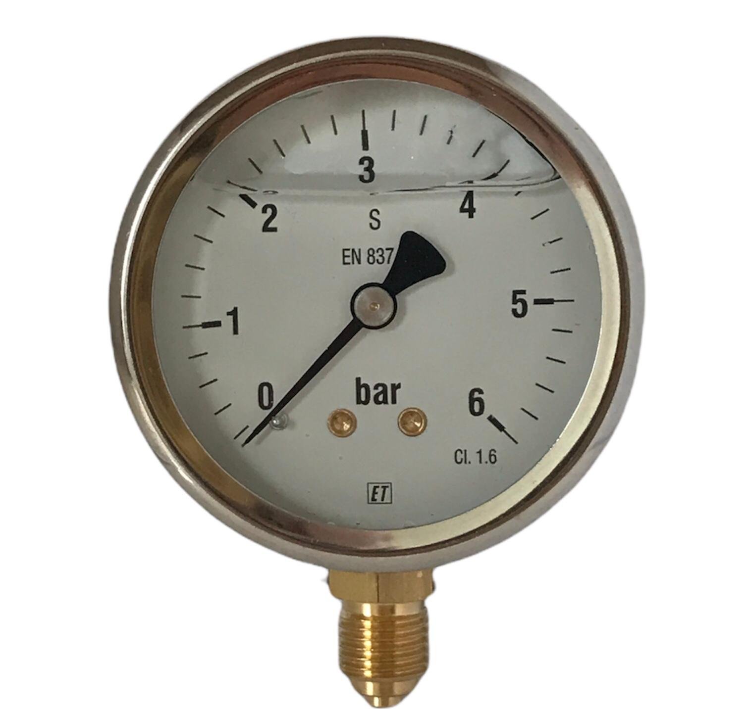Buisveermanometer met onderaansluiting (glycerinevulling) Buisveermanometer met onderaansluiting (glycerinevulling)