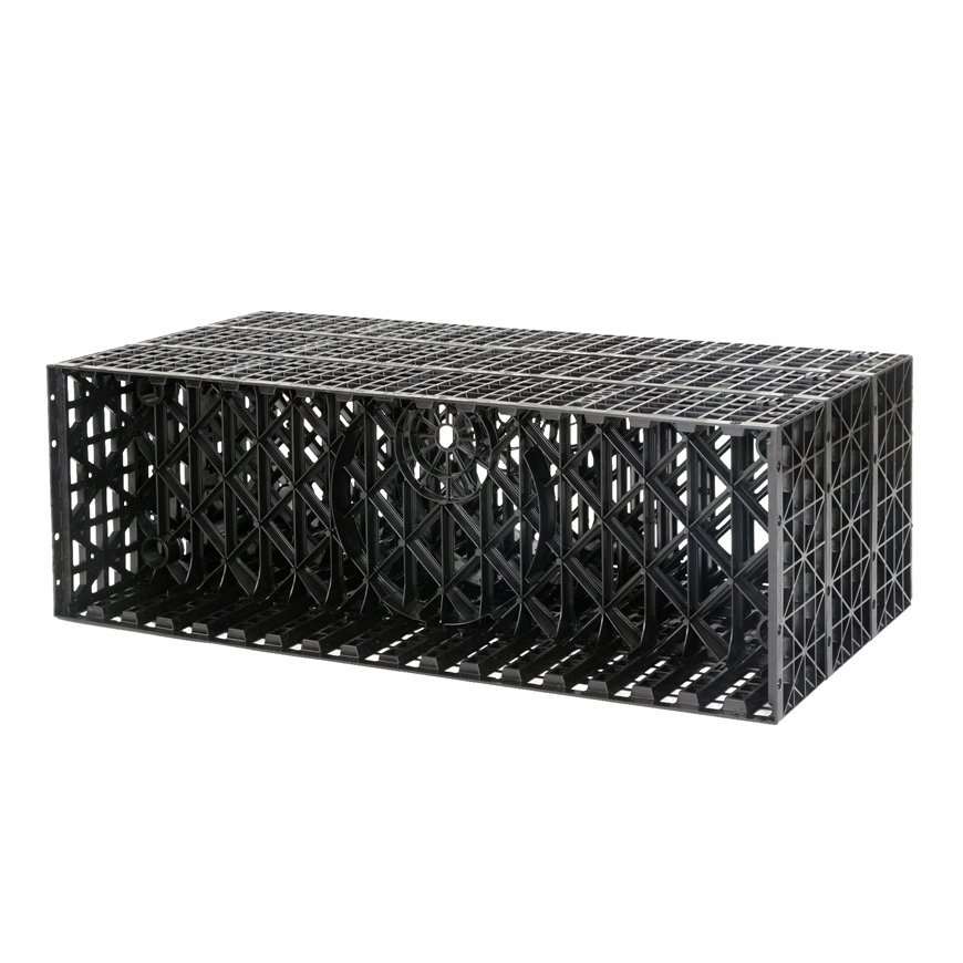 Infiltratiekrat, 96 liter, exclusief geotextielomhulling, 200 x 400 x 1200 mm, zwart Infiltratiekrat, 96 liter, exclusief geotextielomhulling, 200 x 400 x 1200 mm, zwart