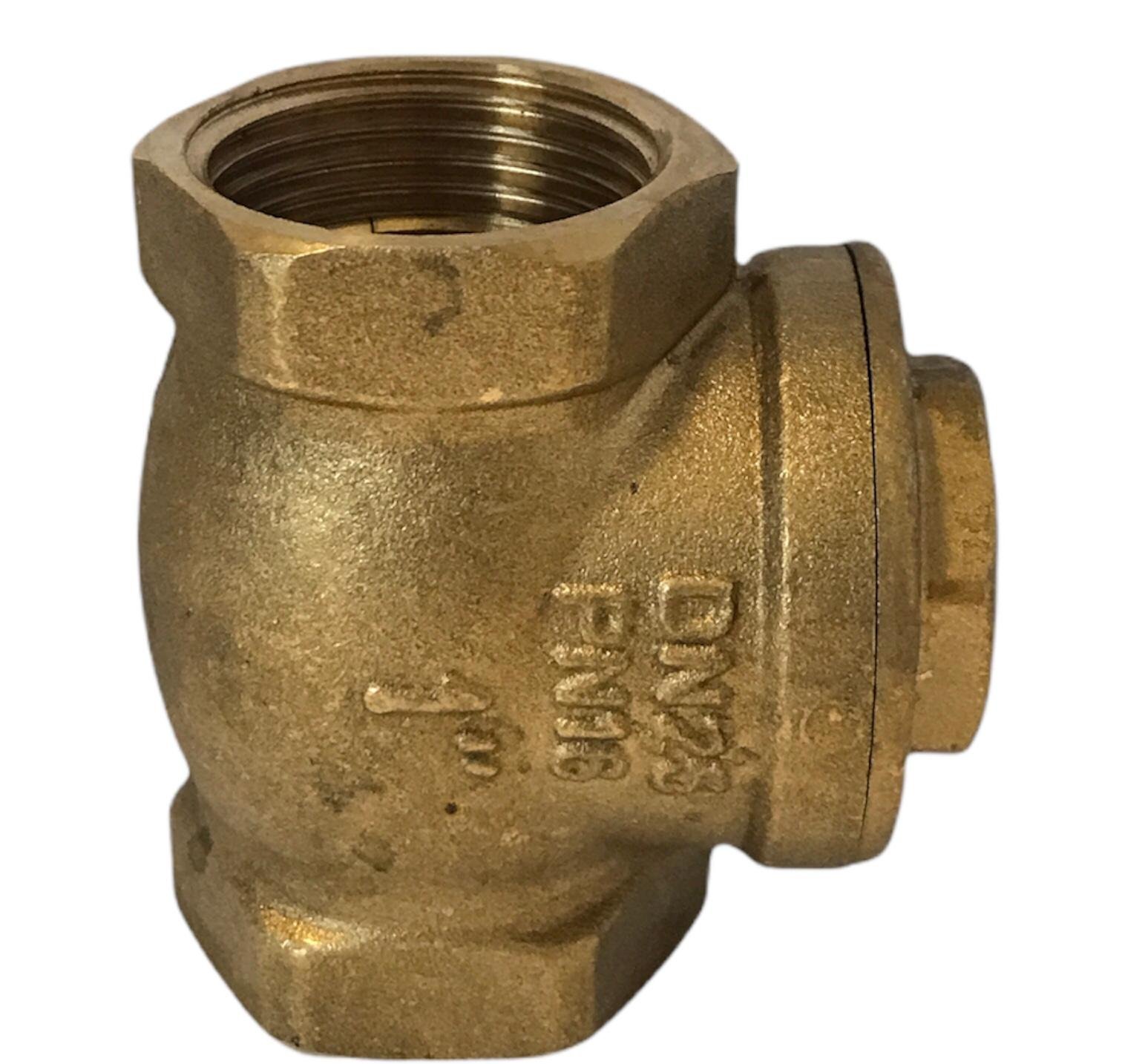 RIV terugslagklep, messing, type 2251, 2x binnendraad 2x binnendraad, 1¼ RIV terugslagklep, messing, type 2251, 2x binnendraad 2x binnendraad, 1¼