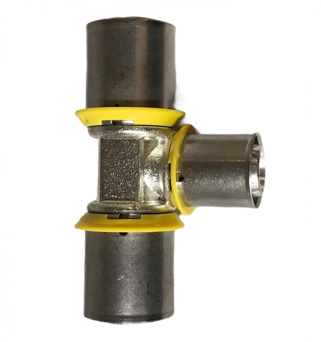 Uponor MLC-G gas pers T-stuk, verlopend, 25 x 20 x 25 mm Uponor MLC-G gas pers T-stuk, verlopend, 25 x 20 x 25 mm