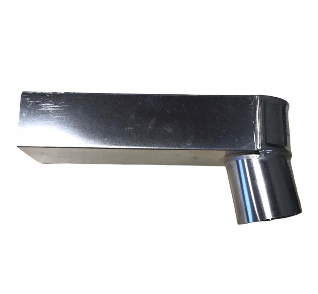 Zinken stadsuitloop 80, rechthoekig x ronde uitloop, 60 x 80 mm