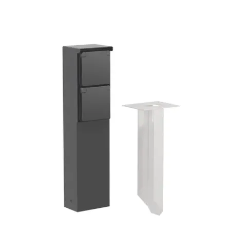 Niko Tuinpaal incl. grondpin met spuitwaterdicht 2-voudig wcd met RA 2 x M20-ingang met wartel Niko Tuinpaal incl. grondpin met spuitwaterdicht 2-voudig wcd met RA 2 x M20-ingang met wartel