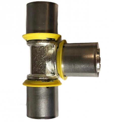 Uponor MLC-G gas pers T-stuk, 25 x 25 x 25 mm Uponor MLC-G gas pers T-stuk, 25 x 25 x 25 mm