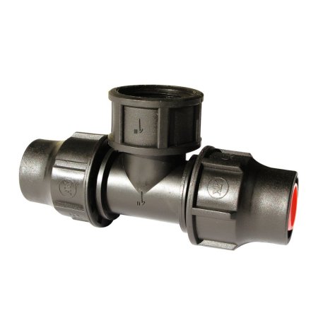 Palaplast T-stuk 90°, 2x klem / 1x binnendraad Palaplast T-stuk 90°, 2x klem / 1x binnendraad