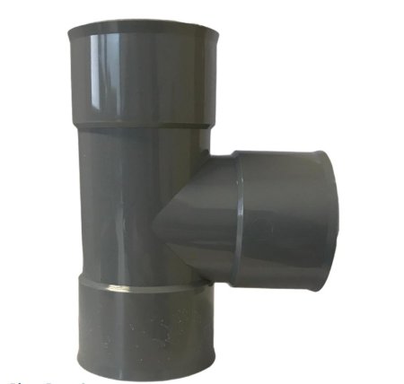 Pvc T-stuk 88°, 3x inwendig lijm, grijs Pvc T-stuk 88°, 3x inwendig lijm, grijs