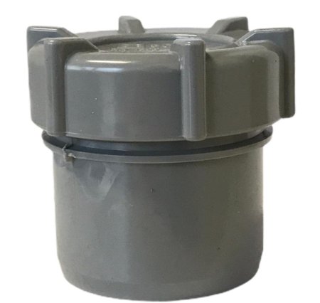 Pipelife pvc eindstuk met schroefdeksel, 1x uitwendig lijm, grijs, KOMO