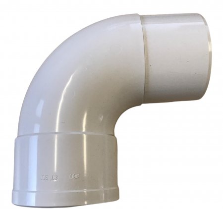 Hwa bocht 87°, pvc, inwendig lijm x verjongd spie, wit Hwa bocht 87°, pvc, inwendig lijm x verjongd spie, wit