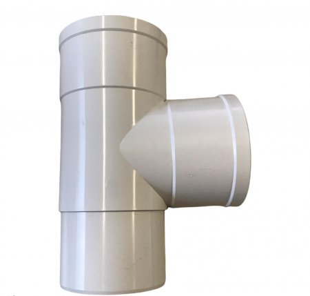 Hwa T-stuk 87°, pvc, 2x inwendig lijm, 1x verjongd spie, wit Hwa T-stuk 87°, pvc, 2x inwendig lijm, 1x verjongd spie, wit