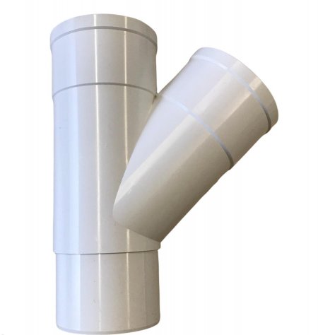 Hwa T-stuk 45°, pvc, 2x inwendig lijm, 1x verjongd spie, wit Hwa T-stuk 45°, pvc, 2x inwendig lijm, 1x verjongd spie, wit