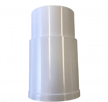 Verlengde hwa mof, pvc, inwendig lijm x verjongd spie, wit