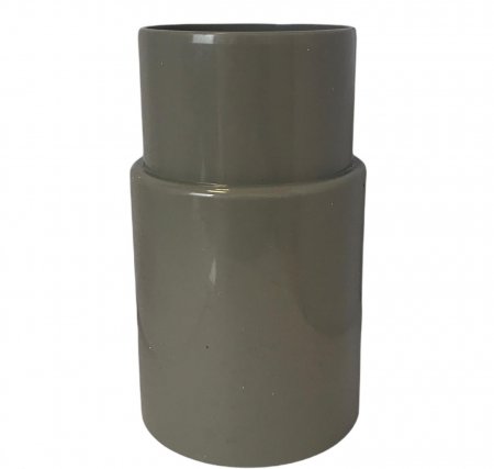 Verlengde hwa mof, pvc, inwendig lijm x verjongd spie, grijs