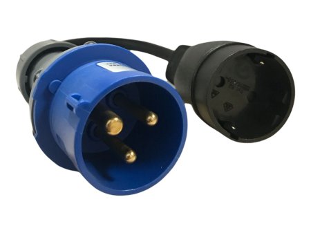 Verloop CEE-male naar randaarde contra-stekker 220V Verloop CEE-male naar randaarde contra-stekker 220V